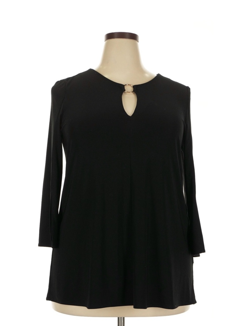 Joseph Ribkoff Black Keyhole Long Sleeve Blouse L
